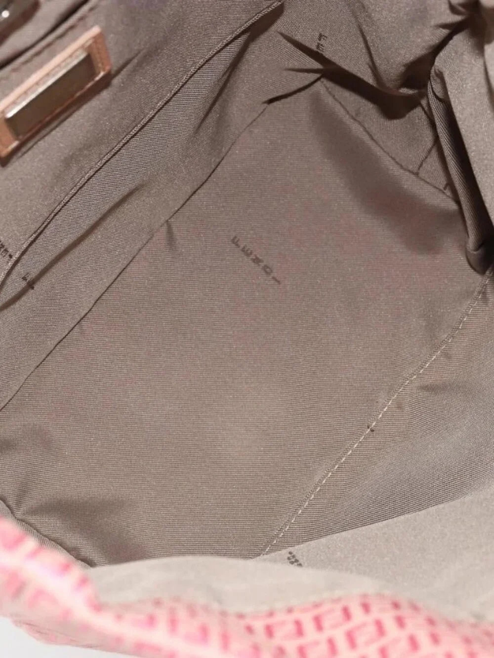 FENDI Zucchino Canvas Tote Bag Pink Silver - Picture 10 of 16